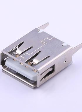 U-USBAS04P-F000「Type-A 母座 直插 H=15mm 白胶 铁壳」
