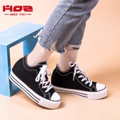 内增高帆布鞋 松糕底鞋 女厚底小白鞋 HOZ后街女鞋 中帮休闲鞋 1127405