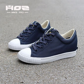 韩版 HOZ后街女鞋 平底中帮防泼水布面 帆布鞋 休闲鞋 内增高秋季 新款
