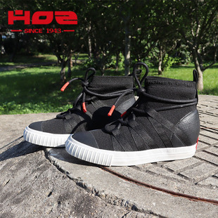 HOZ后街女鞋夏季新款内增高高帮网面透气休闲鞋百搭套脚懒人鞋潮