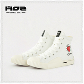 帆布鞋 高帮平底时尚 新款 HOZ后街女鞋 百搭帆布鞋 送女友礼物1228628