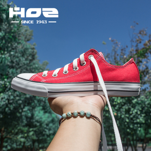 HOZ后街帆布鞋女加绒秋冬季毛毛棉鞋韩版潮百搭休闲学生低帮帆布