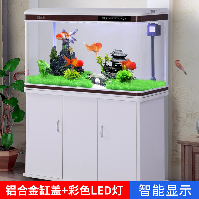 创海智能鱼缸水族箱玻璃创意桌面中大型客厅家用懒人免换水金鱼缸