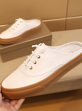 2026新款穆勒鞋透气外穿半托鞋子男夏季男士包头懒人一脚蹬小白鞋