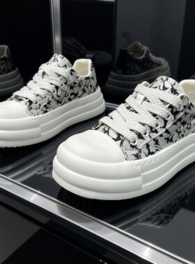 2026春季新款迷彩男鞋时尚休闲青年男款大头款厚底增高鞋透气布鞋