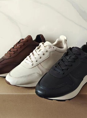 高奢牛皮新款男士休闲运动鞋透气舒适小白鞋复古外户男鞋跨境出口