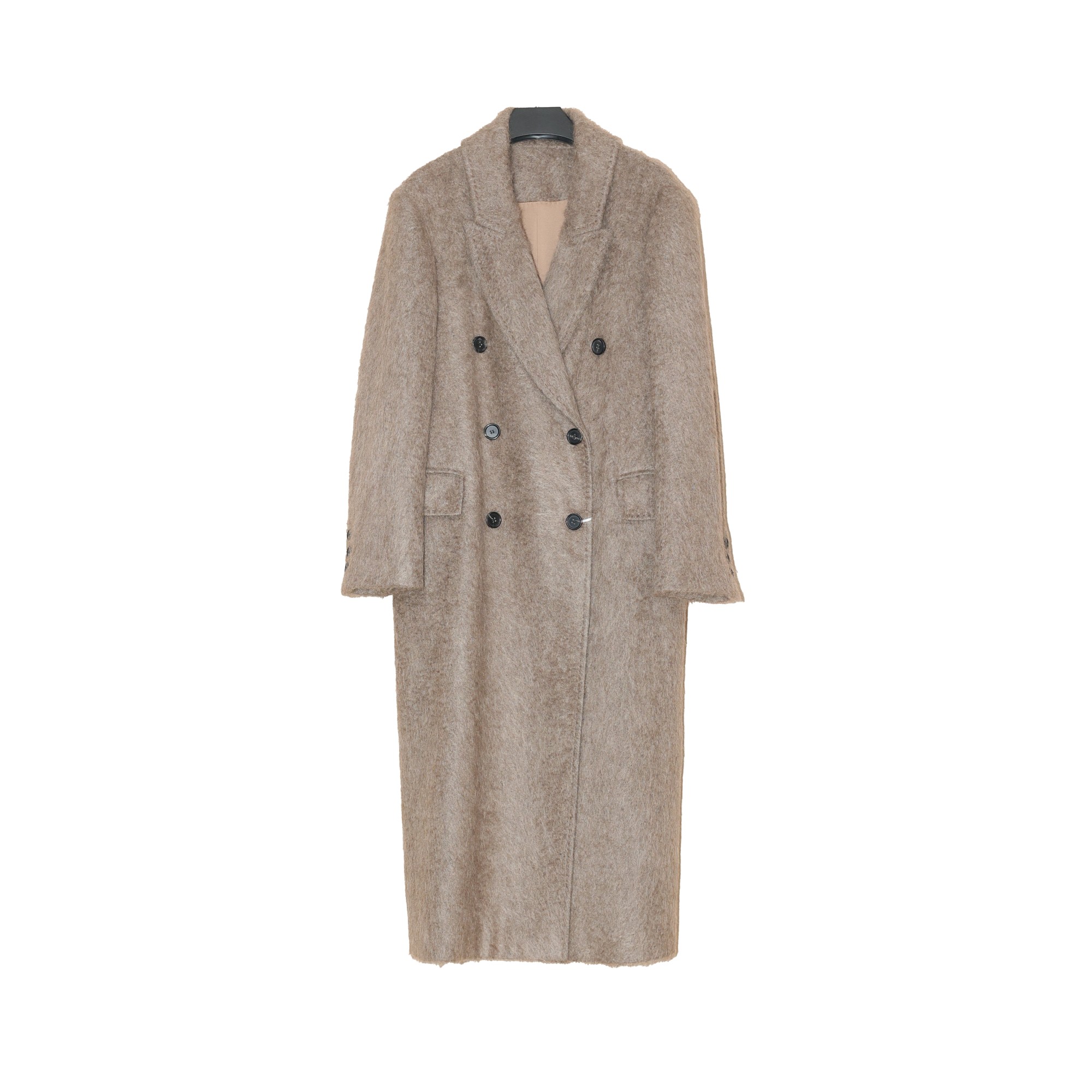 100牦牛绒拉绒细腻女士长款单面呢内衬牦牛绒大衣 CX-24108-Y-R