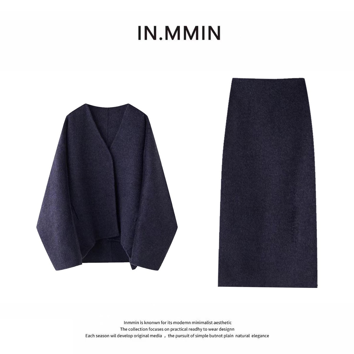 IN.MMIN 100羊毛秋冬爆款高知穿搭绝美大方气质女神两件套-0209