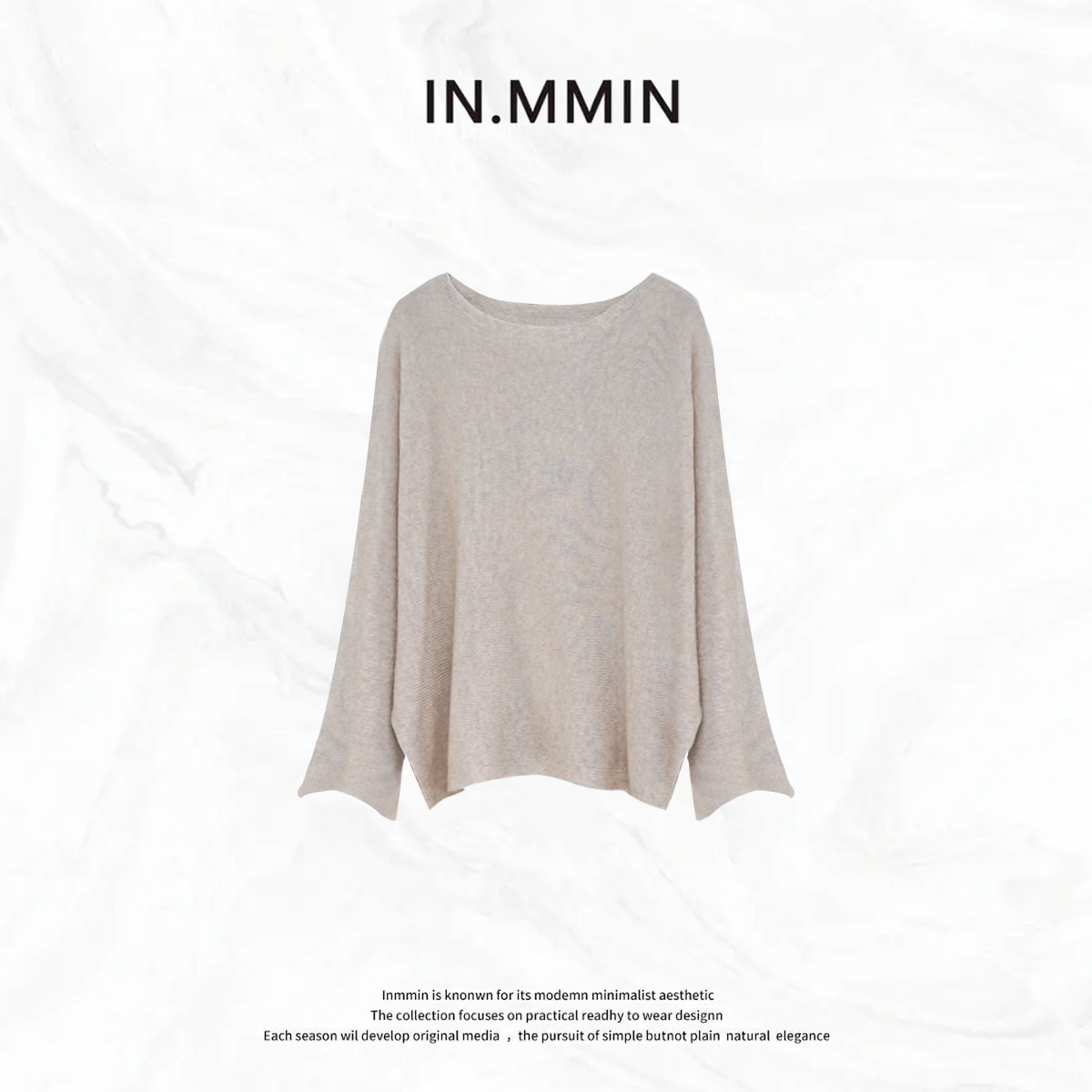 INMMIN松弛风蝙蝠袖针织罩衫