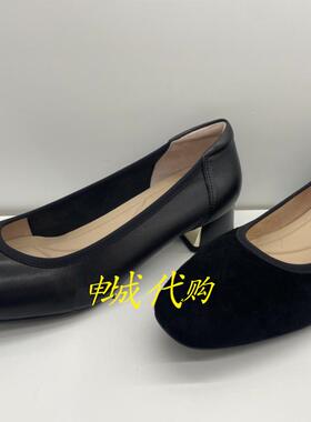 le saunda莱尔斯丹女鞋24秋款浅口方头舒适通勤粗跟单鞋女5T36302