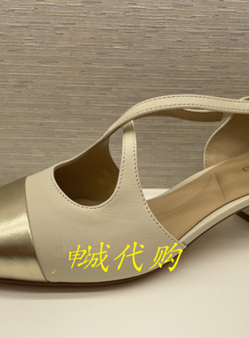 蹀愫专柜正品女鞋2025春夏款小香风拼色浅口粗跟单鞋女TA65118-14