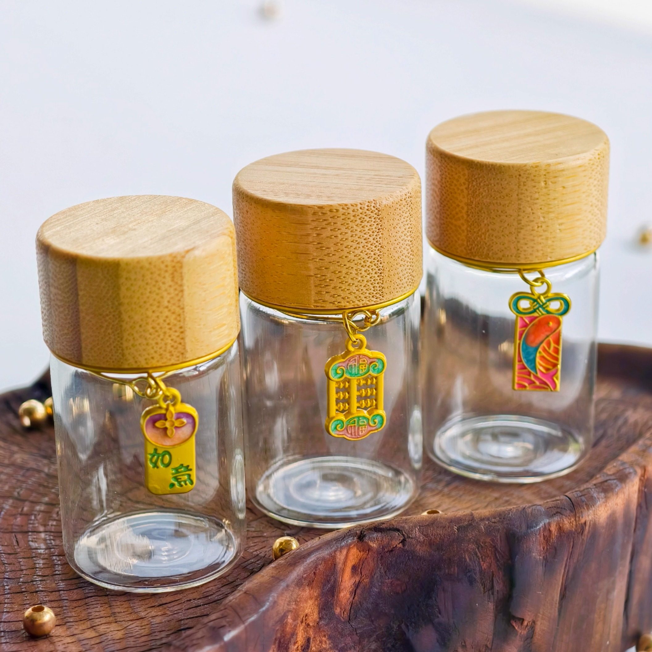 攒金豆豆收纳瓶高级小物件保存瓶胎发收藏瓶透明玻璃瓶迷你密封罐,家居饰品,饰品盒,淘宝优惠券,粉丝福利购,淘宝优惠卷