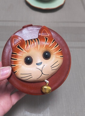手工真皮猫咪可爱首饰收纳盒