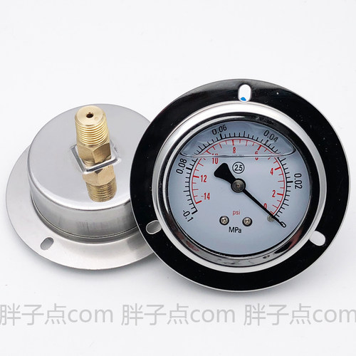 耐震真空压力表-0.1~0MPa抗震psi