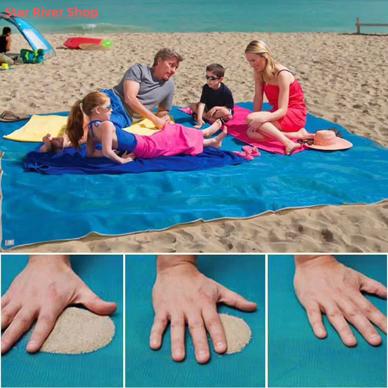 Folding Beach Mat Magic Sand Free Mat Beach Towel Blanket Ou