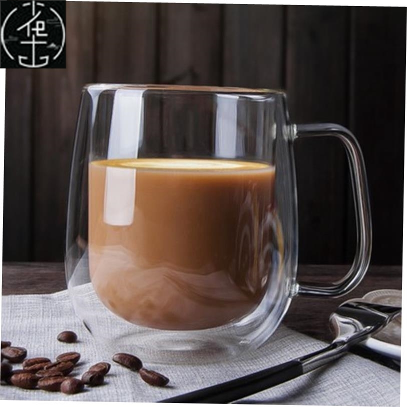 Double Coffee Mugs With the Handle Mugs Drinking Insulation