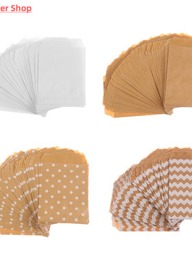 50pcs 15*10CM Wave Dot Kraft Paper Candy Biscuit Bags Packin