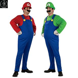 Super Mario Costume Luigi Brothers Plumber halloween dress