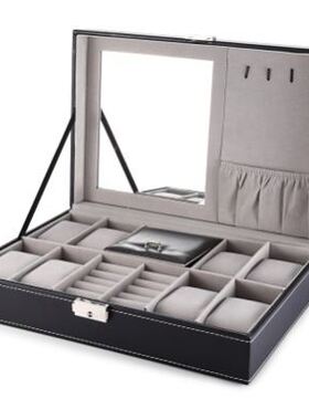 8Watch Display PU Leather Box Jewelry Case Storage Organizer