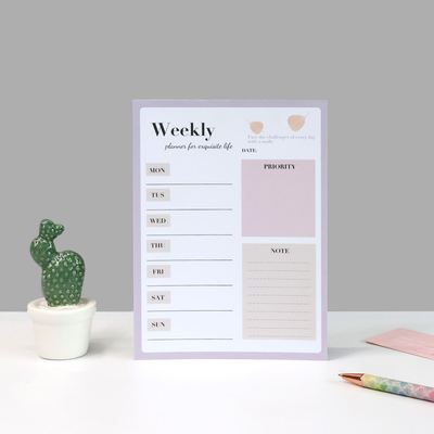 Morandi weekly planner Notepad Office desktop Memo pad agend