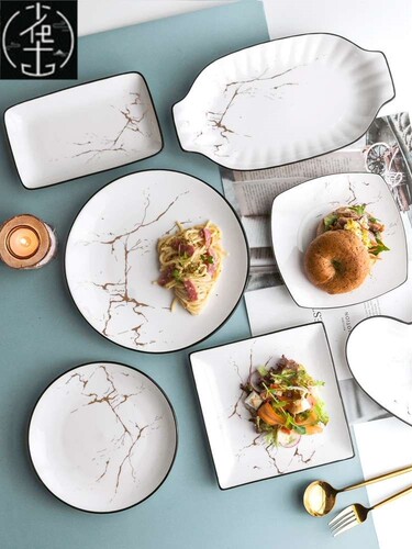 pure white round plates Dinner plate home cerami