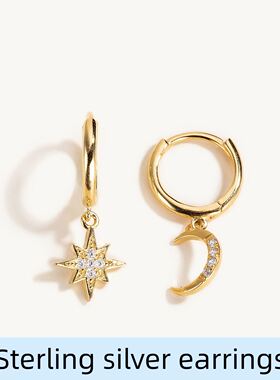 Sterling Silver Earrings For Women Gold Evil Eye Earring耳环