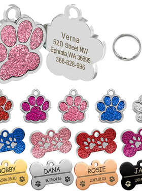 Personalized Dog Tags Engraved Caat Puppy Pet ID Name Collar