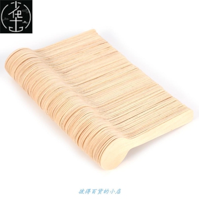 100pCS DISpoSable WooD SpoonS ICe Cream Tea Spoon 10Cm FlaTW