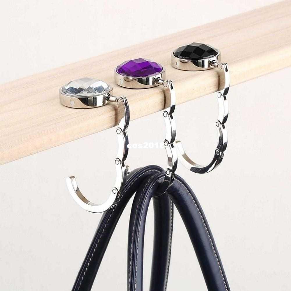 3Colors Bag Keychain Hook Portable Foldable Folding Table Pu