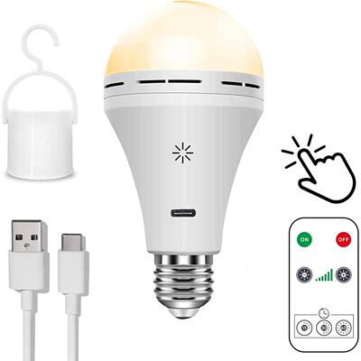 USB-C Rechargeable Light Bulb with Remote Control 5V 7W E27