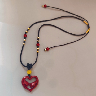 2025新款手工编织项链绳吊坠挂绳复古风手拉手情侣紫朱砂吊坠挂绳