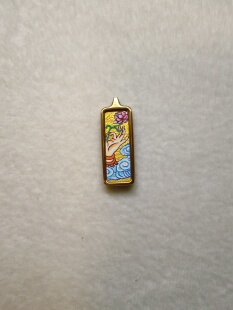 佛手小唐卡壳子外壳钛钢纯手绘唐卡嘎乌盒吊坠长方形1*3cm尺寸