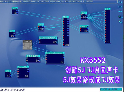 创新5.1 7.1内置声卡5.1效果修改成7.1效果连线图一样正常使用