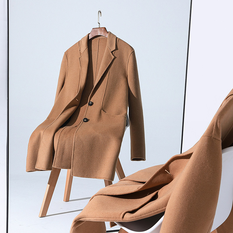 双面呢大衣男羊毛西装毛呢大衣男羊绒中长款外套F6612-P325控658，男装毛呢大衣，电商D318(原电商B337)