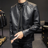 精品秋款皮衣夹克男士立领复古机车服皮外套B337#R022-P195主推，男装皮衣，电商D318(原电商B337)