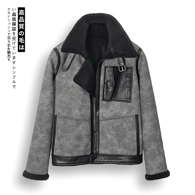 加厚仿麂皮绒羊羔毛皮毛一体男机车皮衣QT6022#F67—P245控338,男装皮衣,电商D318(原电商B337)
