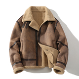 冬季大码男皮毛一体羊羔绒加绒加厚麂皮绒外套F9907-P245控358，男装皮衣，电商D318(原电商B337)