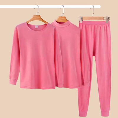 ab女士纯棉圆领半高领棉毛衫单件