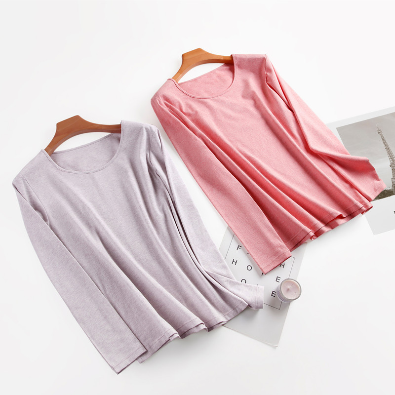 ab纯棉薄款保暖内衣单件圆领上衣