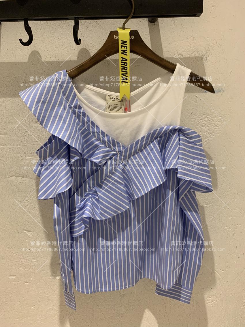 蕾菲婭香港代购 SALAD 19春 假二件露肩条纹衬衫 女装上衣 21391在类目 女装/女士精品, 衬衫中 - 来自Buy2taobao.com提供专业的淘宝代购服务