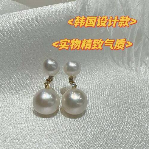 春晚爆款法式复古双珠耳钉强光淡水珍珠气质优雅时尚珍珠耳钉