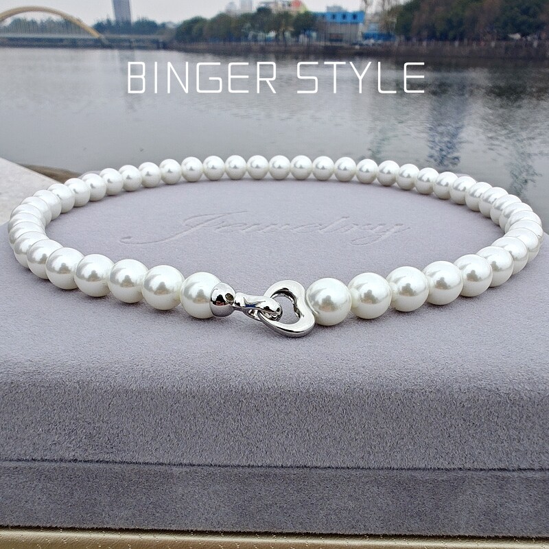 买一送七AKOYA倪妮同款无暇天然海水有核珍珠项链女高级感锁骨链