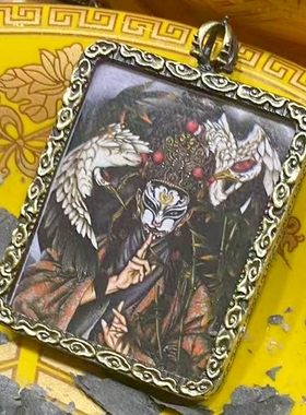 2025乙巳蛇年新款白鹤童子只S不渡正品国风唐卡吊坠项链Z小ren