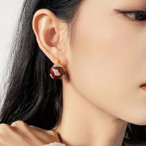 高货18K金韩版新款提篮耳扣耳钉爆款925银针耳环女轻奢高级感耳饰