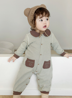 新生儿婴儿衣服春秋新款长袖连体衣无骨男女宝宝连体衣哈衣爬服