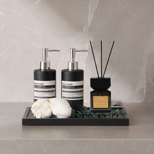 现代轻奢卫生间洗簌套装托盘组合摆件酒店样板间卫浴香薰搭配组合