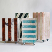 丹麦设计师款 天然大理石玉石边几轻奢高级感客厅移动小茶几边桌