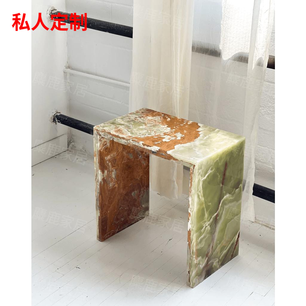 轻奢纯天然大理石客厅沙发边几家用网红小户型茶桌青玉正方形角几