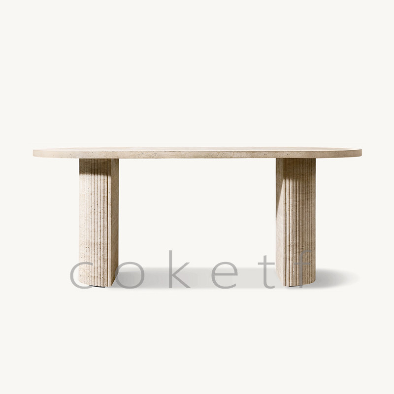 意大利Byron设计师2025新款高级感天然罗马洞石书桌简约家用高端