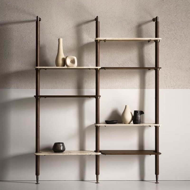 baxter lloyd意式极简天然大理石书架别墅客厅设计师款落地展示架